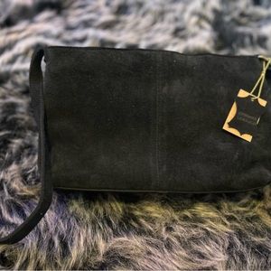 Genuine leather purple crossbody purse